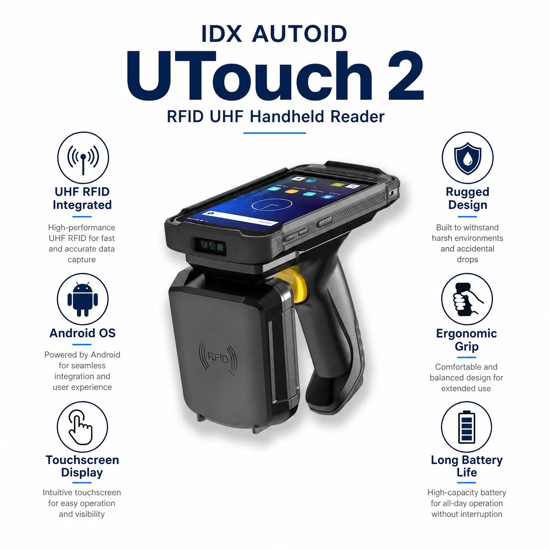 IDX AUTOID UTouch 2 RFID UHF Handheld Reader