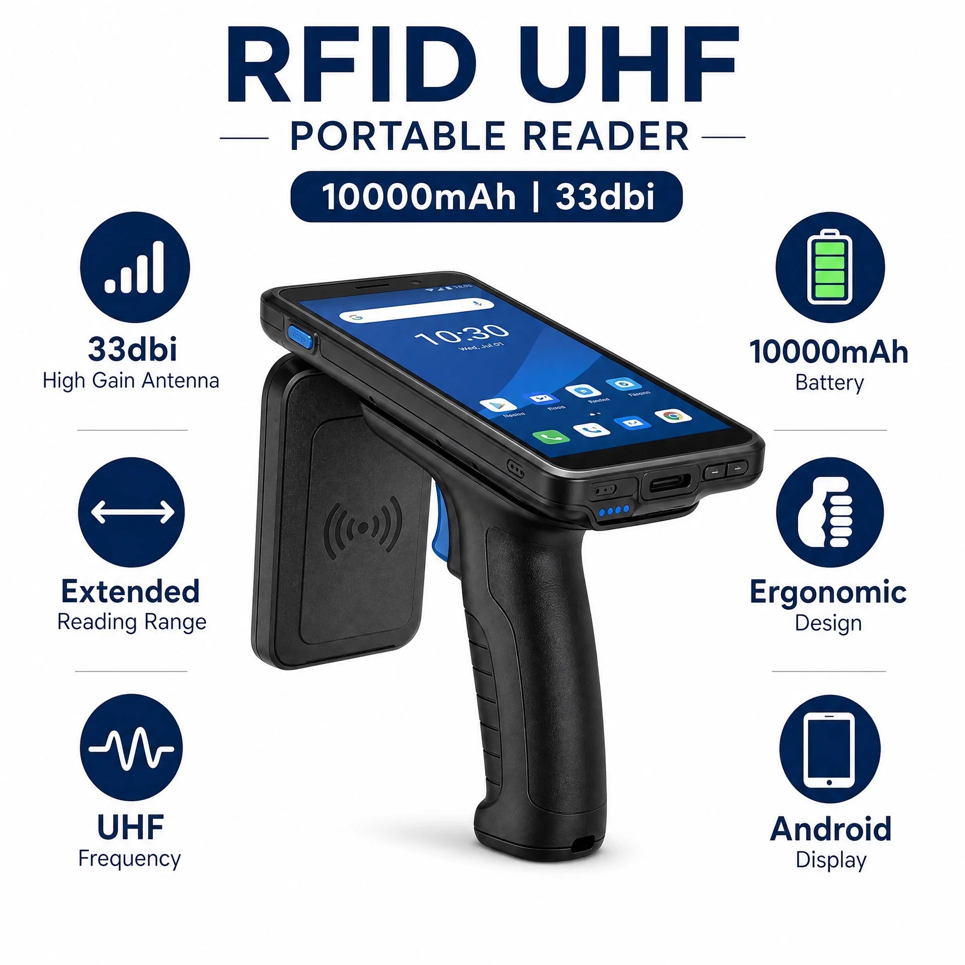 RFID UHF Portable Reader 10000mAh
