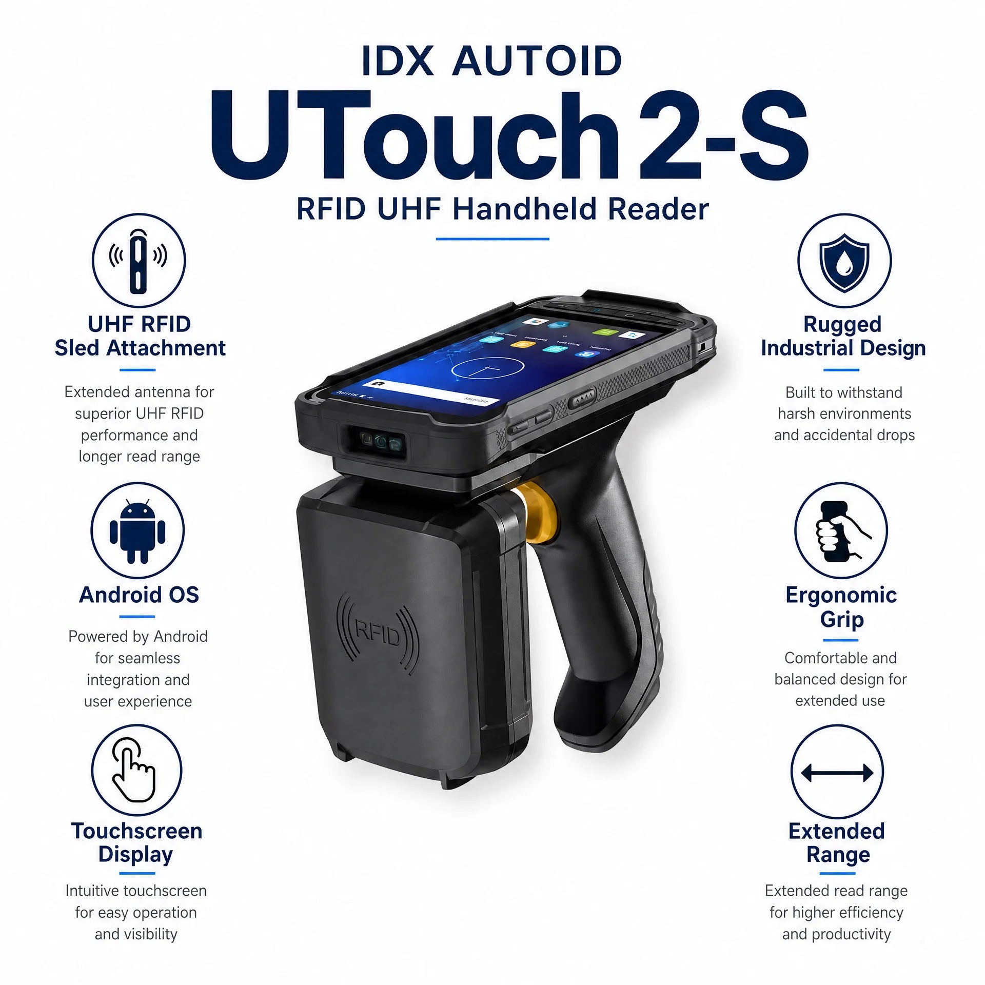 IDX AUTOID UTouch 2-S RFID UHF Handheld Reader