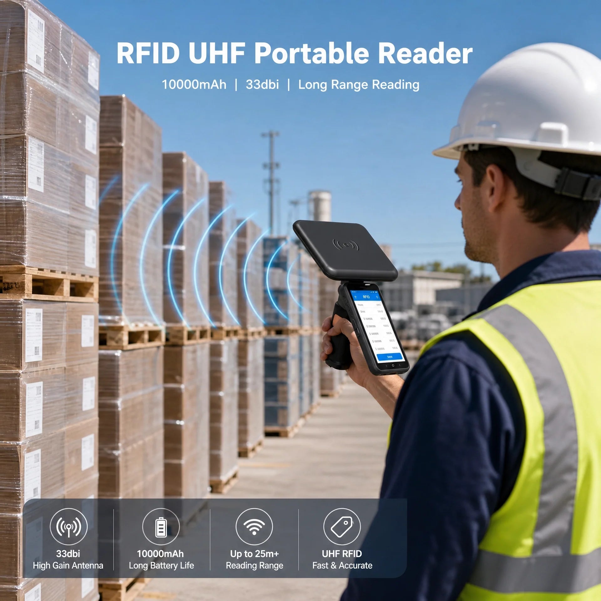 RFID UHF Portable Reader 10000mAh