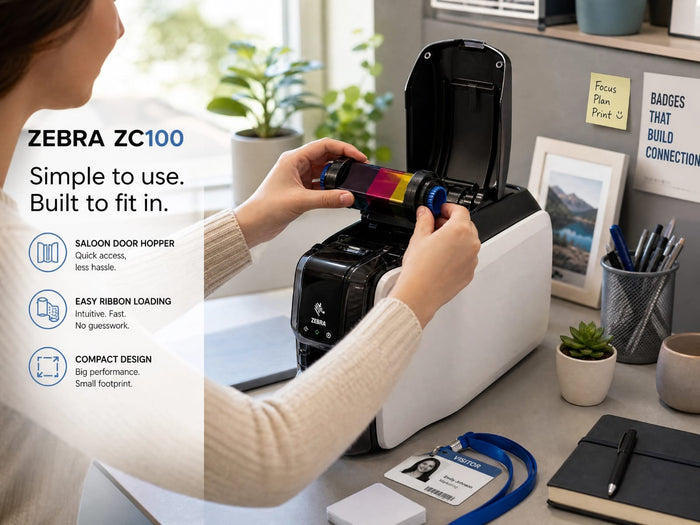 Zebra ZC100 — Compact ID Card Printer